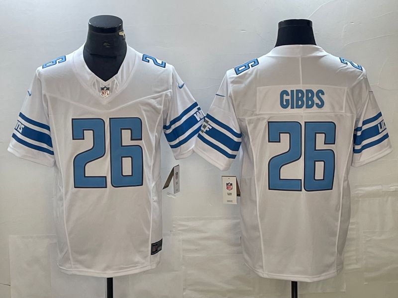 Men Detroit Lions #26 Gibbs White 2023 Nike Vapor F.U.S.E. Limited NFL Jerseys->detroit lions->NFL Jersey
